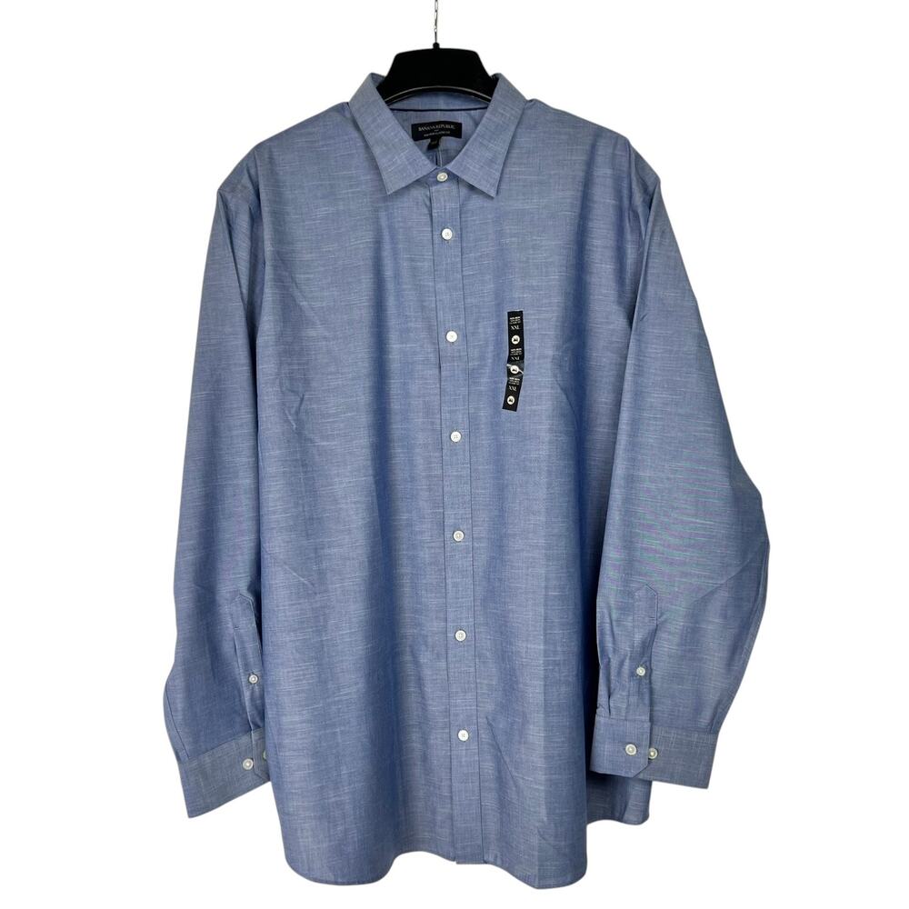 NWT Banana Republic Men's XXL 18.5x36 Non Iron Classic Fit Button Up Shirt